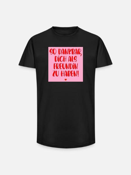 GRATEFUL FRIENDSHIP HEART - Long Fit Men's T-Shirt - black