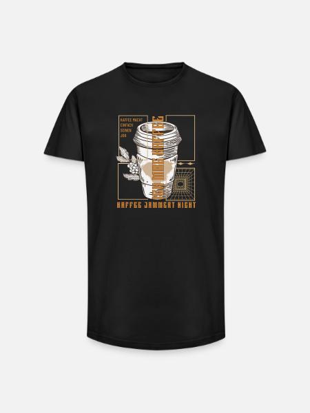 Coffee just does its job retro - Long Fit Men's T-Shirt - black
