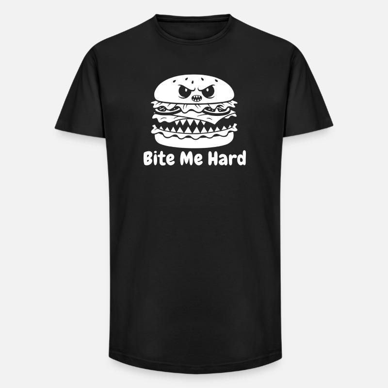 Wütender Hamburger Bite Design - Long Fit Männer T-Shirt - Schwarz