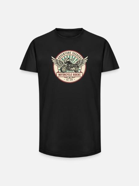 Abenteuer Motorradfahrer Motorrad - Long Fit Männer T-Shirt - Schwarz