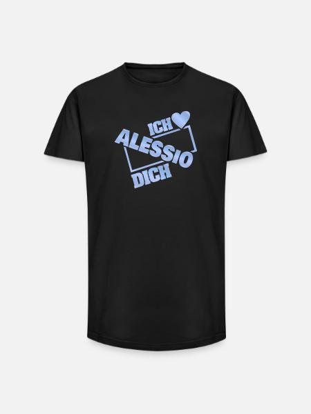Alessio als Couple - Long Fit Männer T-Shirt - Schwarz