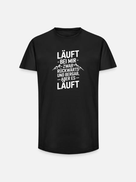 Läuft bei mir Rückwärts Bergab - Long Fit Männer T-Shirt - Schwarz