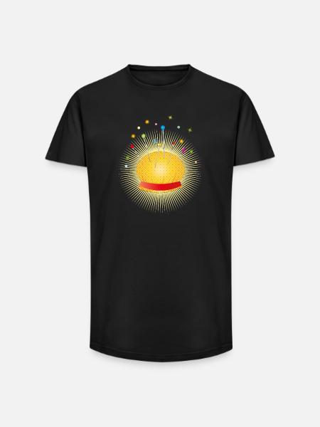 Glowing Pincushion – Creative Sewing Motif - Long Fit Men's T-Shirt - black