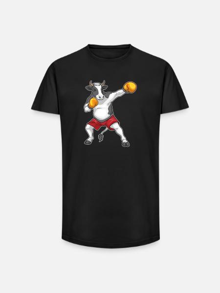 Kuh Boxer Boxhandschuhe Boxen - Long Fit Männer T-Shirt - Schwarz