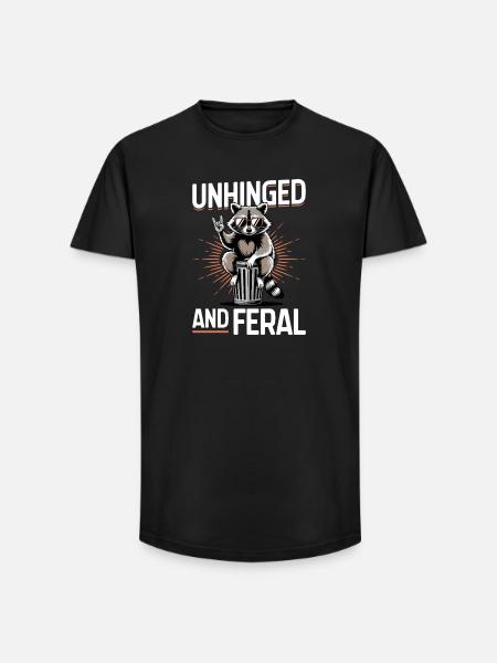 Funny Raccoon - Long Fit Men's T-Shirt - black
