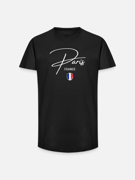 Paris France, elegant design Paris - Long Fit Men's T-Shirt - black