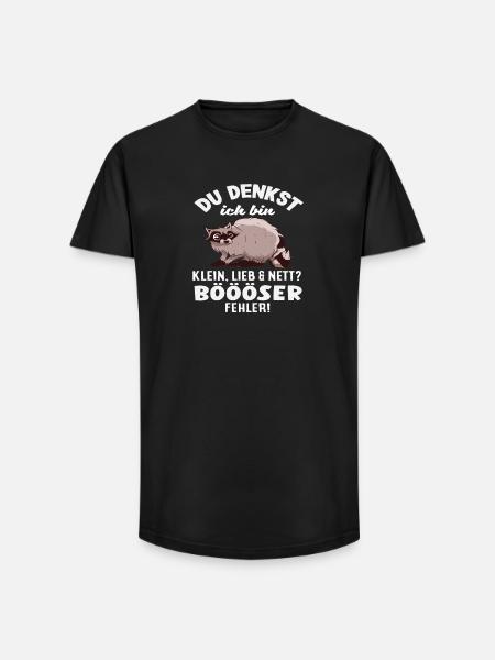 Bad mistake Little raccoon - Long Fit Men's T-Shirt - black