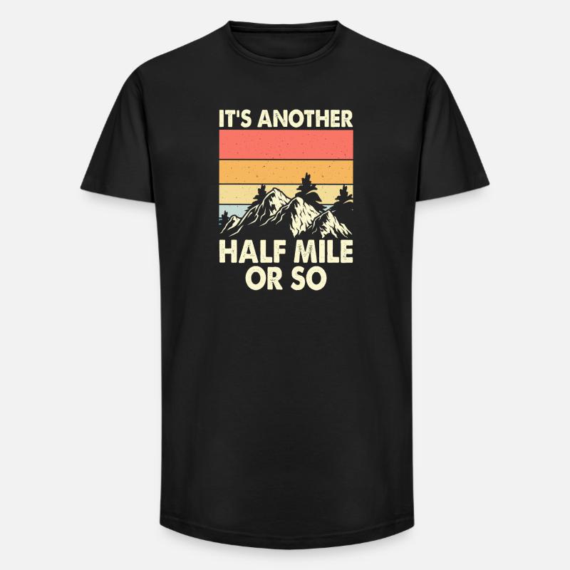 Wandern Wanderer Bergsteiger Geschenk - Long Fit Männer T-Shirt - Schwarz
