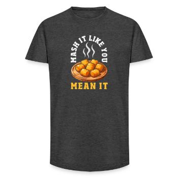 Taters Over Haters Kartoffel - Long Fit Männer T-Shirt - Anthrazit - Vorne - AI Model Male 185 light (185cm)