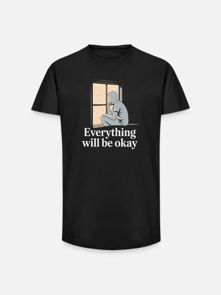 Rainy Window Hope Silhouette - Long Fit Men's T-Shirt - black