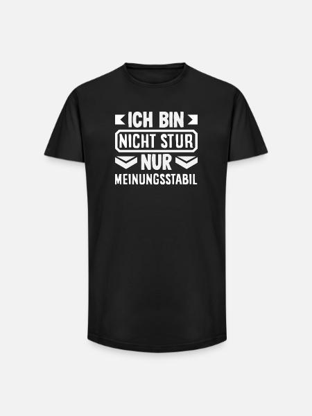 Pas têtu, juste stable dans l’opinion - T-shirt coupe longue homme - noir
