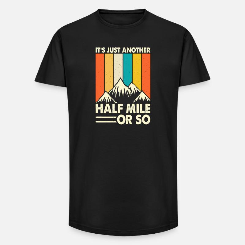 Wandern Wanderer Bergsteiger Geschenk - Long Fit Männer T-Shirt - Schwarz