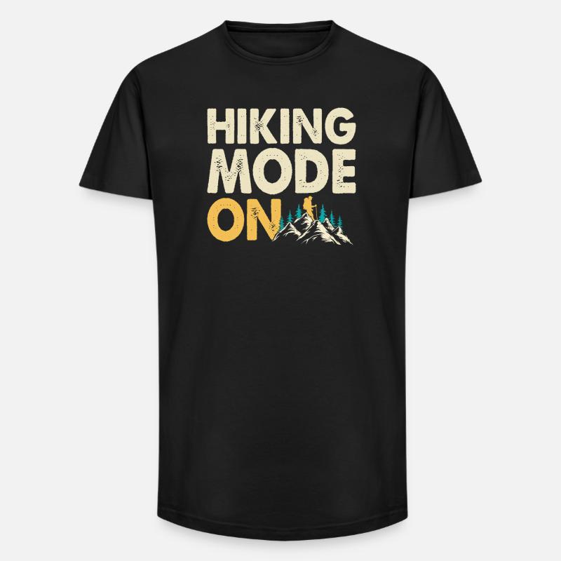 Wandern Wanderer Bergsteiger Geschenk - Long Fit Männer T-Shirt - Schwarz
