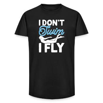 Natation Sports nautiques Float Gifts - T-shirt coupe longue homme - noir - Devant - AI Model Male 185 light (185cm)
