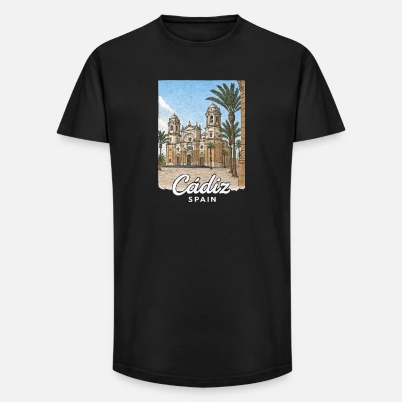 Cadiz Spanien - Long Fit Männer T-Shirt - Schwarz