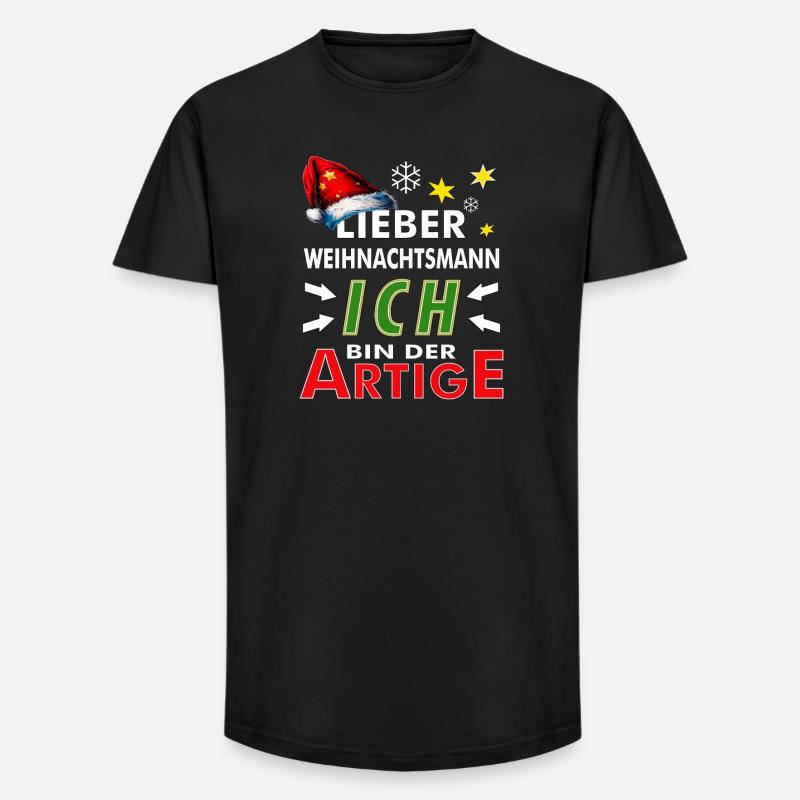 WEIHNACHTSMANN ICH BIN DER ARTIGE - Long Fit Männer T-Shirt - Schwarz