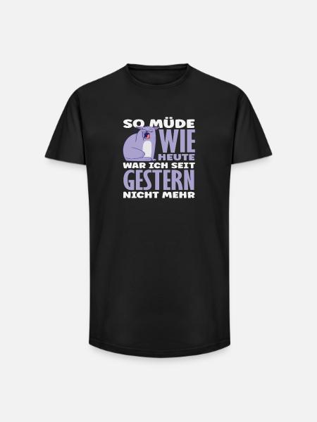 As tired as today cat saying - Long Fit Men's T-Shirt - black