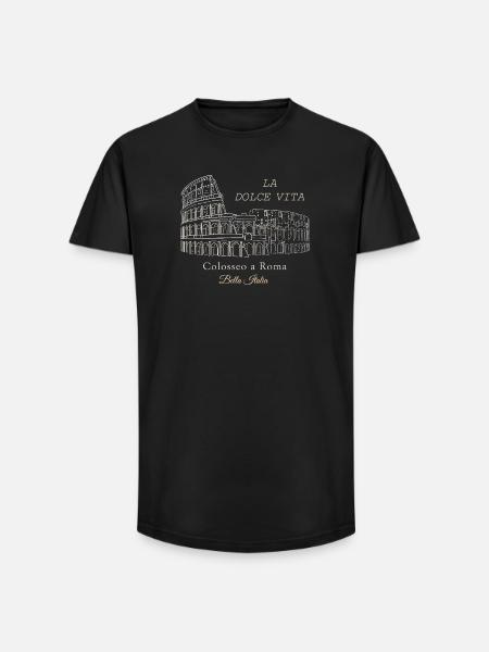 Colosseo Rome La Dolce Vita - Long Fit Men's T-Shirt - black