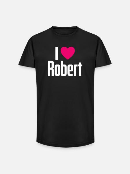 J’aime Robert Pink Heart J’aime Robert - T-shirt coupe longue homme - noir