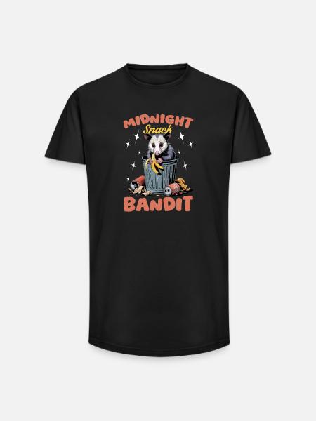 Funny Opossum - Long Fit Men's T-Shirt - black