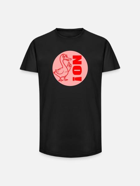 LUSTIGE GANS LEHRER NEIN - Long Fit Männer T-Shirt - Schwarz