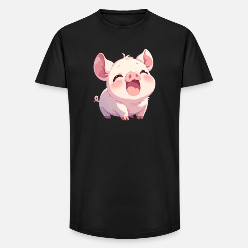 Schweine Schwein - Long Fit Männer T-Shirt - Schwarz