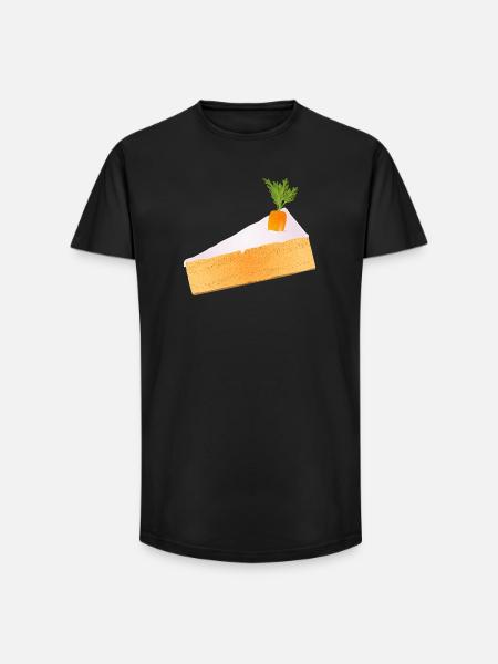 Saftiger Karottenkuchen mit witziger Deko - Long Fit Männer T-Shirt - Schwarz