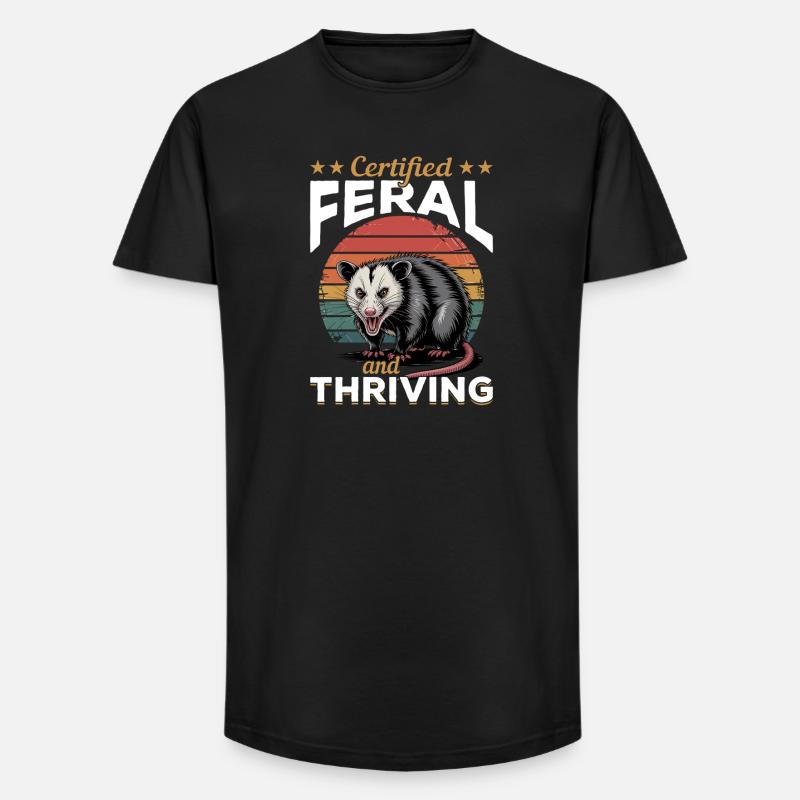 Funny Opossum - Long Fit Männer T-Shirt - Schwarz