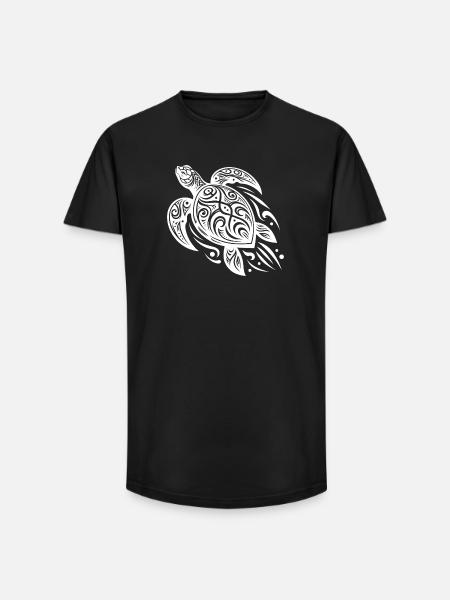 Tradition meets modern turtle tattoo - Long Fit Men's T-Shirt - black