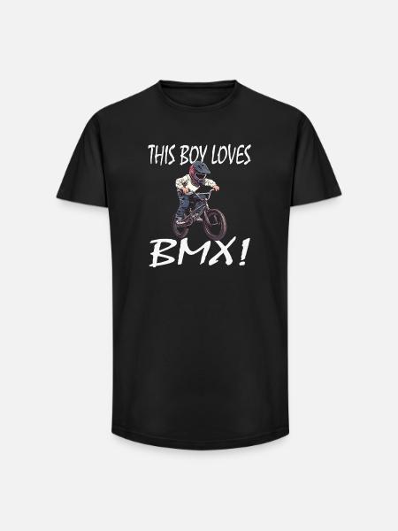 Junge BMX Motiv - Long Fit Männer T-Shirt - Schwarz