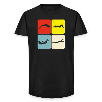 Natation Sports nautiques Float Gifts - T-shirt coupe longue homme - noir - Devant - AI Model Male 185 light (185cm)