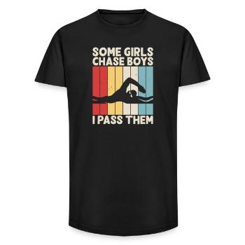 Natation Sports nautiques Float Gifts - T-shirt coupe longue homme - noir - Devant - AI Model Male 185 light (185cm)