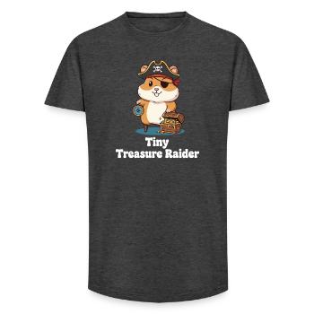 Kleiner Piraten Hamster - Long Fit Männer T-Shirt - Anthrazit - Vorne - AI Model Male 185 light (185cm)