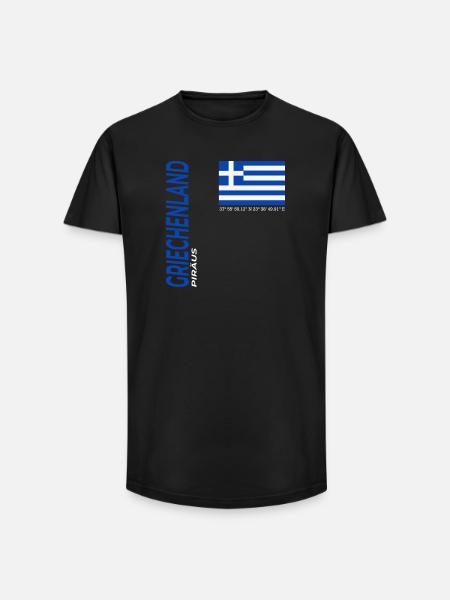 Pirée - T-shirt coupe longue homme - noir