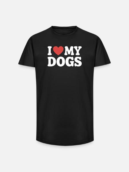 Jeg elsker mine hundes hundekærlighed - Long fit herre T-shirt - sort