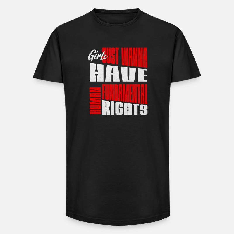 Frauenrechte Fundamental rights Layout - Long Fit Männer T-Shirt - Schwarz