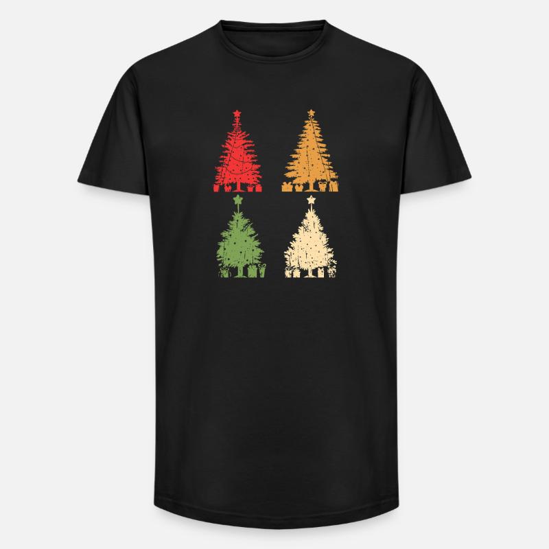 Weihnachtsmann Weihnachtsbaum Weihnachten - Long Fit Männer T-Shirt - Schwarz