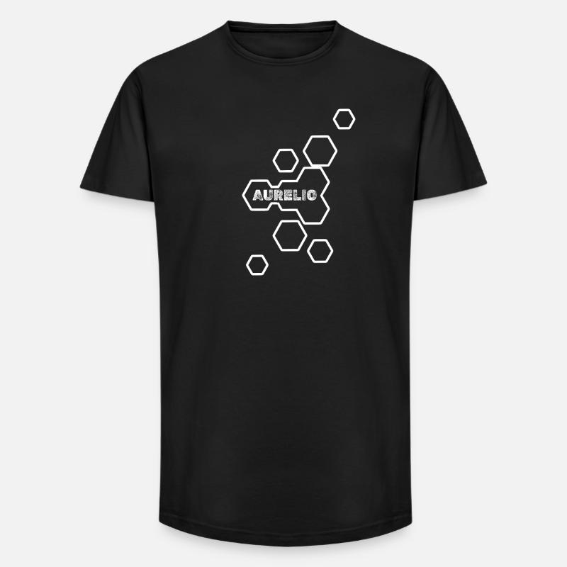 Aurelio als Name - Long Fit Männer T-Shirt - Schwarz