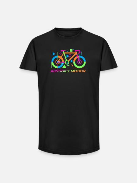 Neon Abstract Bicycle Motion - Long Fit Men's T-Shirt - black