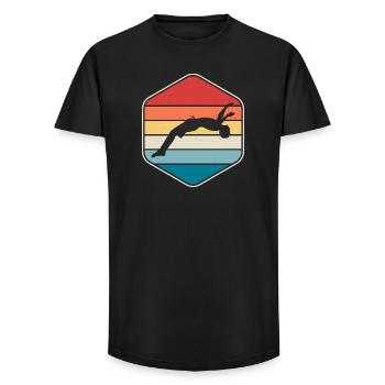 Natation Sports nautiques Float Gifts - T-shirt coupe longue homme - noir - Devant - AI Model Male 185 light (185cm)