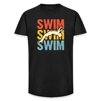Natation Sports nautiques Float Gifts - T-shirt coupe longue homme - noir - Devant - AI Model Male 185 light (185cm)