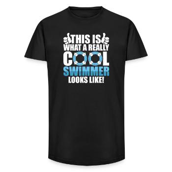 Natation Sports nautiques Float Gifts - T-shirt coupe longue homme - noir - Devant - AI Model Male 185 light (185cm)