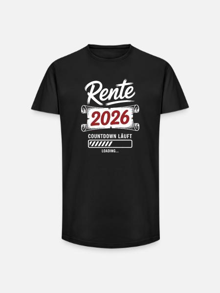 Rente2026 Countdown - Long Fit Männer T-Shirt - Schwarz