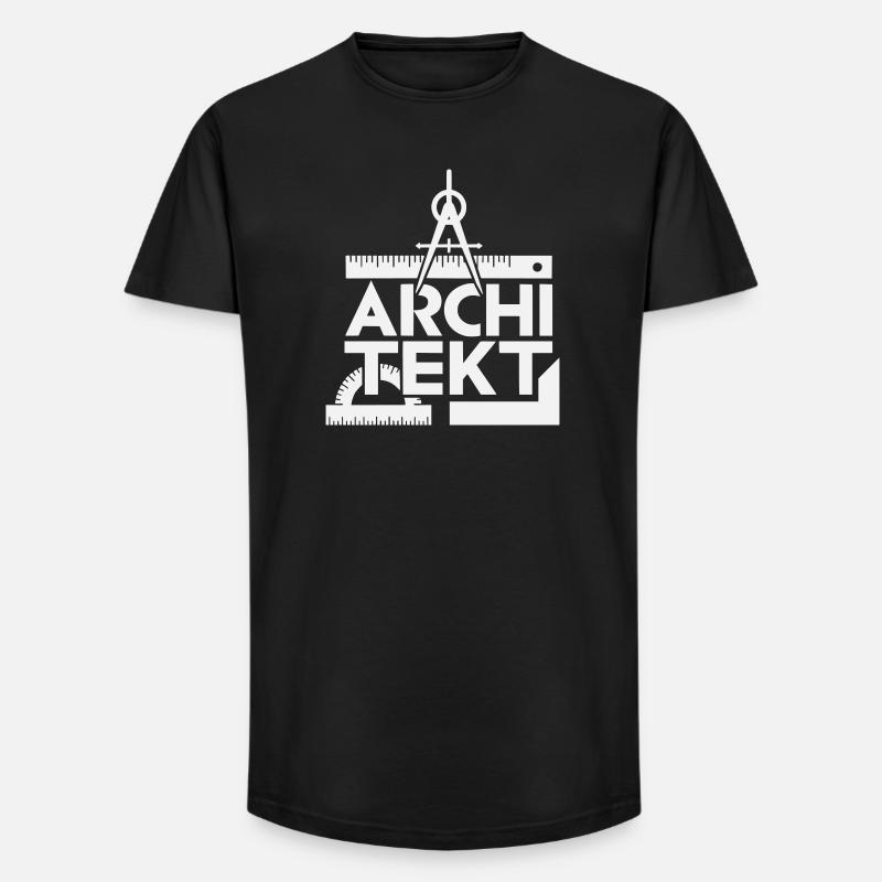 Architecture Design Grid Symbolism - Long Fit Men's T-Shirt - black
