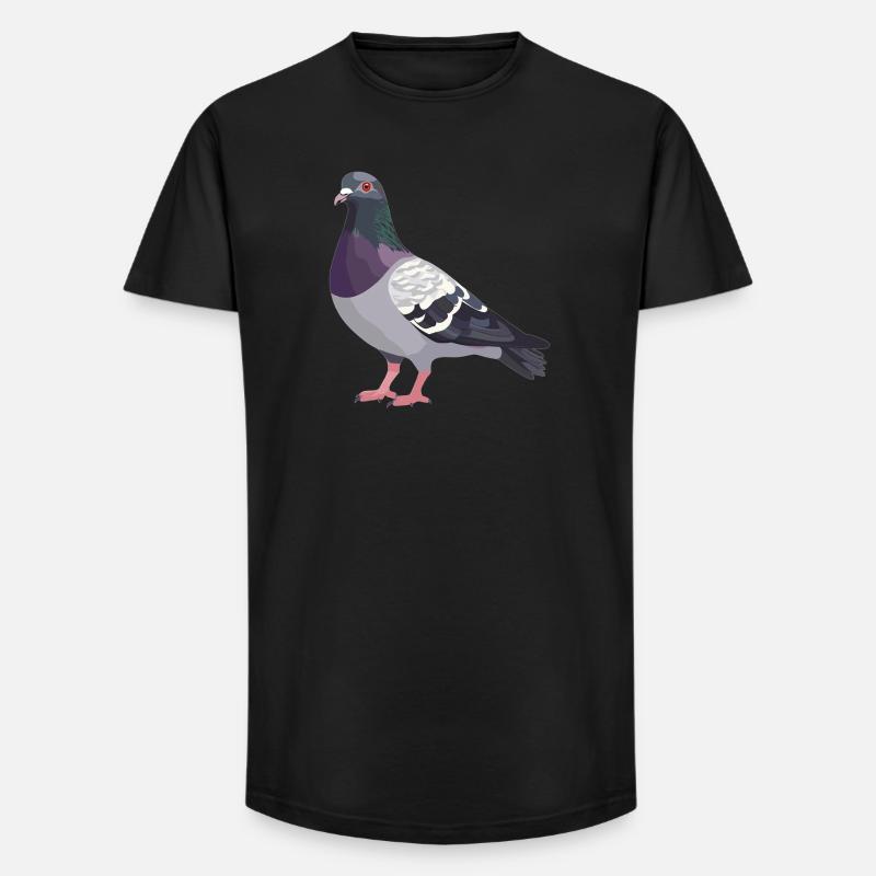 Tauben Taube - Long Fit Männer T-Shirt - Schwarz