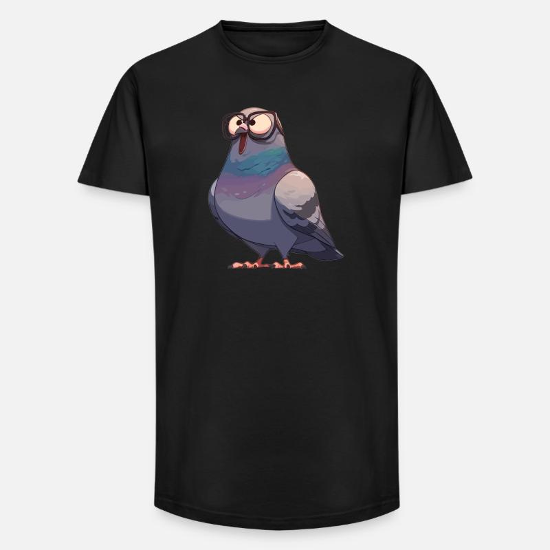 Tauben Taube - Long Fit Männer T-Shirt - Schwarz