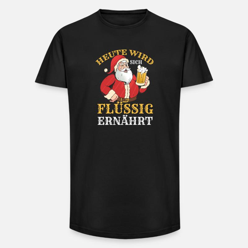 Weihnachtsmann Weihnachtszeit Bier Weihnachts - Long Fit Männer T-Shirt - Schwarz