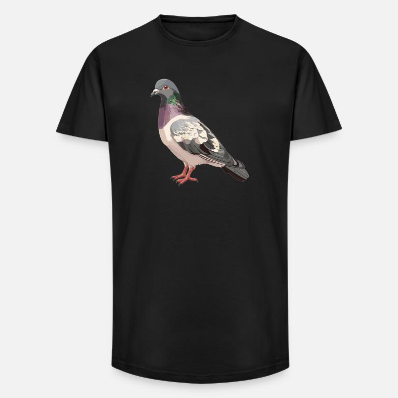 Tauben Taube - Long Fit Männer T-Shirt - Schwarz