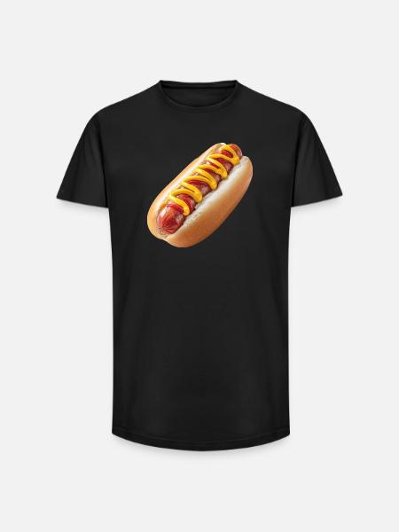 Hot Dog, Viennese Sausage, Sausage - Long Fit Men's T-Shirt - black