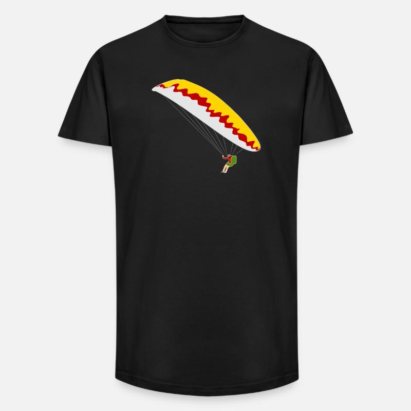 Bunter Gleitschirm - Long Fit Männer T-Shirt - Schwarz
